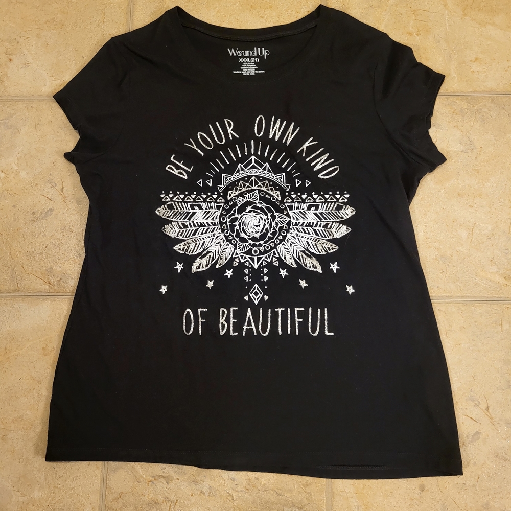 Black Graphic Junior Size Top
